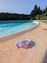 Máscara infantil rosa con turbante Arcoiris