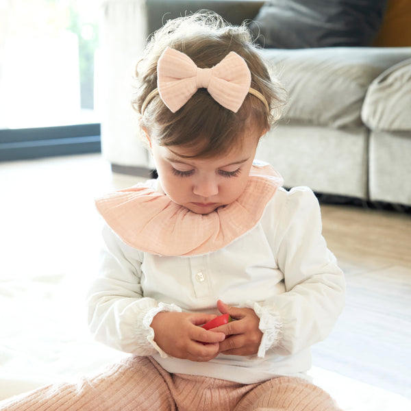 Conjunto Babero y diadema Rosa