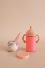 Pack cumpleaños biberón mágico y potito con cuchara - Fresa