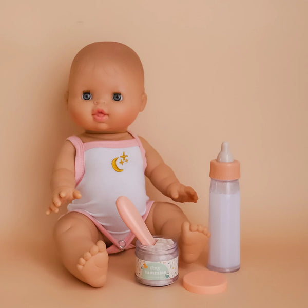Biberón mágico y Potito con cuchara para muñecos - Cereales
