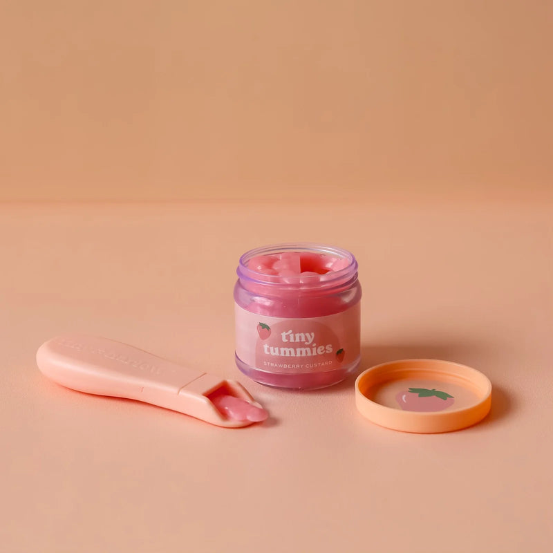 Potito y cuchara para muñecos - Fresa