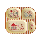 Plato Niños 4 Compartimentos - Rosa - Fun Fair Print