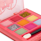 Paleta de sombras rosa, detalle colores