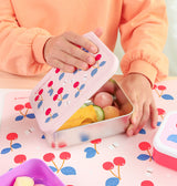 Caja almuerzo acero Cerezas, detalle abierta