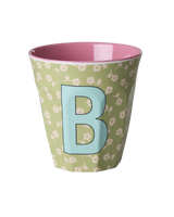 Vaso Melamina Alfabeto Flores - Letra B