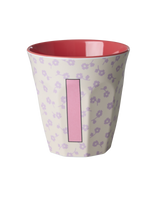 Vaso Melamina Alfabeto Flores - Letra I