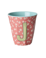 Vaso Melamina Alfabeto Flores - Letra J