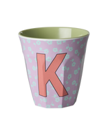 Vaso Melamina Alfabeto Flores - Letra K
