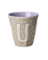 Vaso Melamina Alfabeto Flores - Letra U