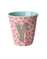 Vaso Melamina Alfabeto Flores - Letra Y