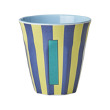 Vaso Melamina Alfabeto Rayas Azul - Letra I