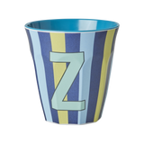Vaso Melamina Alfabeto Rayas Azul - Letra Z