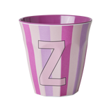 Vaso Melamina Alfabeto Rayas Rosa - Letra Z