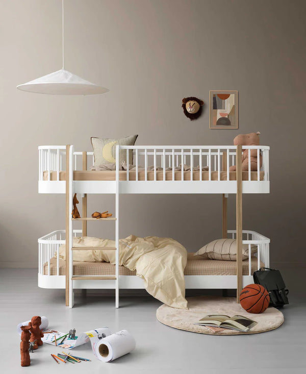 Litera baja Wood Original, blanco/roble