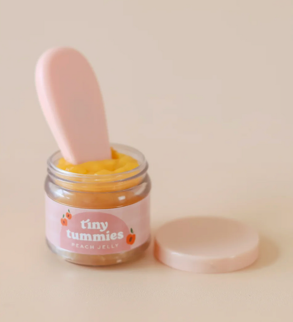 Potito y cuchara para muñecos - Melocotón