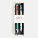 Set 2 Bolígrafos Rosa/Verde y Corazon