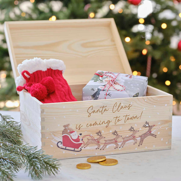 Caja de navidad de madera personalizable